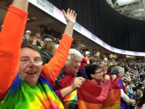 Winning at Basketball game 2016 on Pride Day  